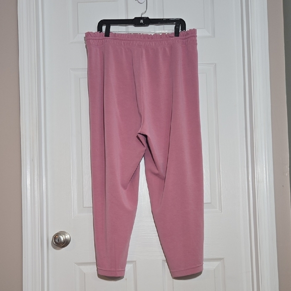 Athleta Dusty Pink Relaxed Athletic Pants Pockets 1X - Picture 7 of 9